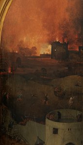 Detalj av høyre panel av den siste dommen (olje på panel) av Hieronymus Bosch
