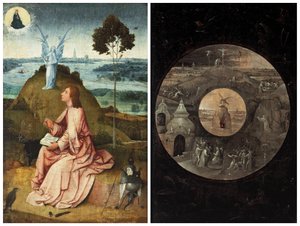 Johannes på Patmos / Scener fra Kristi lidelse av Hieronymus Bosch
