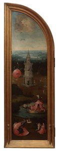 Venstre panel av den siste dommen (olje på panel) av Hieronymus Bosch