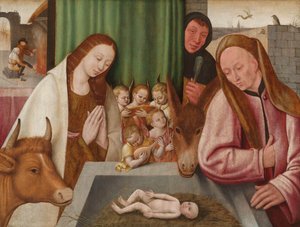 Fødsel, ca. 1550-1600 av Hieronymus Bosch