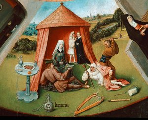 The Lust. Detalj fra tabellen over de syv kardinalsyndene (olje på tre av Hieronymus Bosch