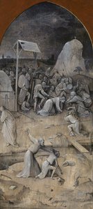 Fristelsen til Saint Anthony. Triptych, bakside: The Capture of Christ, 1500-1501. av Hieronymus Bosch