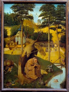 Fristelsen til Saint Anthony Eremitten Saint Anthony the Great (251-356) (eller Saint Anthony the Eremitt eller Saint Anthony the Abbe) blir utsatt for djevelens fristelser i ørkenen. Maleri av Hieronymus Van Aeken (Aken) dit Jerome Bosch (1450- av Hieronymus Bosch