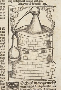 Destillering av boken av Hieronymus Brunschwig