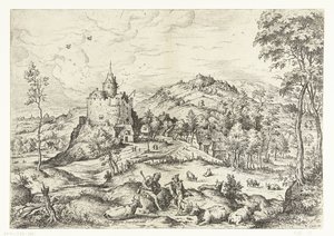 Mercury og Argus Landskap med bibelske og mytologiske scener (serietittel) av Hieronymus Cock