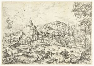 Mercury og Argus Landskap med bibelske og mytologiske scener (serietittel) av Hieronymus Cock