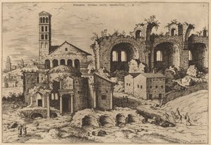 Augustus og Faustinas tempel, Divus Romulus-tempelet og Konstantins basilika av Hieronymus Cock