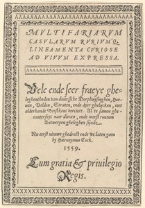 Tittelside for "Multifaria Casularum" av Hieronymus Cock