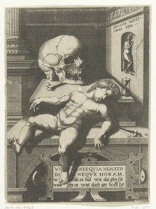 Vanitas-forestilling med barn og hodeskalle (Hodi mihi kras tibi / Today I, tomorrow du)