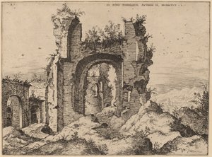 Utsikt over badene i Caracalla av Hieronymus Cock
