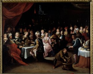 Bryllupet til Cana Maleri av Hieronimus (Hieronymus eller Jerome) Franck (1578-1628) Toulouse musee des Augustins fra 1600-tallet
