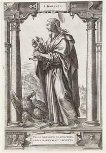 Evangelisten Johannes S. Iohannes (tittel på objekt) Kristus og de tolv apostler og St. Paulus (serietittel) av Hieronymus Wierix