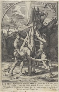 Korsfestelsen av Peter av Hieronymus Wierix