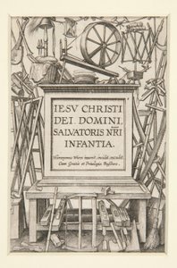 Tittelside fra The Life of the Infant av Hieronymus Wierix