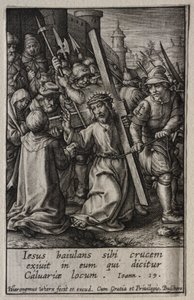 Lidenskapen: Kristus som bærer korset. av Hieronymus or Jerome Wierix