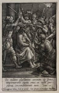 The Passion: The Crowning with Thorns. av Hieronymus or Jerome Wierix