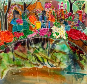 Dressing the graves, Day of the Dead, Oaxaca, 2023 (farger på silke)