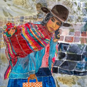Peruana, Mamita og Jolly, Peru, 2023 (fargestoffer på silke)