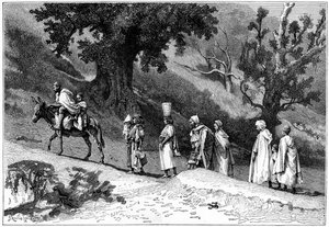 Kabyle familiegruppe på reise, Algerie, c1890