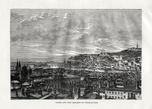 Lyon og høydene i Croix-Rousse, Frankrike, 1879 av Hildibrand