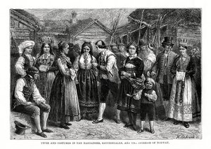 Typer og drakter i Norge, 1879.