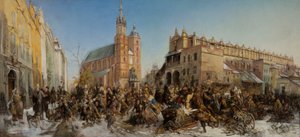 Messe på hovedtorget i Krakow av Hipolit Lipinski