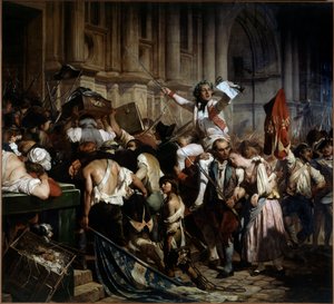 Fransk revolusjon: "Erobrerne av Bastillen foran Hotel de Ville i Paris i 1789" av Hippolyte Delaroche (1797-1856) 1839