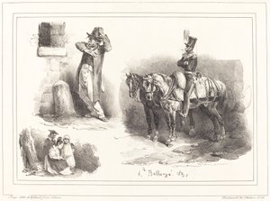 Tre vignetter av Hippolyte Bellange