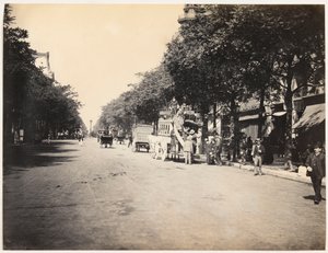 Omnibus på en boulevard i Paris, ca. 1890 (s/hvitt-bilde) av Hippolyte Blancard