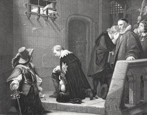 Lord Strafford på vei til henrettelse, gravert av A.H. Payne av Hippolyte Delaroche