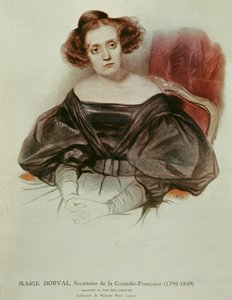 Marie Dorval (1798-1849) i kostyme, 1831 (wc på papir) av Hippolyte Delaroche
