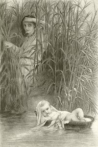Moses i bulrusene (gravure) av Hippolyte Delaroche