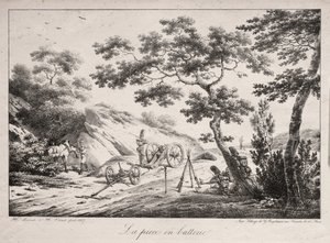 Canon klar til å skyte, 1817. av Hippolyte Lecomte