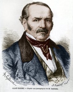Allan Kardec (1804-1869) sant navn Hippolyte Leon Denisart-Rivail, oppfinner av spiritualisme i Frankrike, gravering etter et bilde av Leymarie av Hippolyte Leymarie
