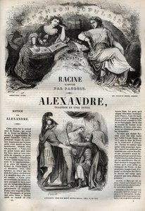 Alexander den store tragedie i fem akter - gravering i "" Works of Jean Racine"" illustrert av Pauquet og notis av Emile de La Bedolliere - 1851 av Hippolyte Louis Pauquet