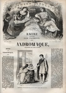 Andromaque tragedie i fem akter - gravering i "" Oeuvres de Jean Racine"" illustrert av Pauquet og notis av Emile de La Bedolliere - 1851 av Hippolyte Louis Pauquet