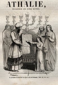 Athalie-tragedie av Jean Racine i fem akter - gravering i "" Oeuvres de Jean Racine"" illustrert av Pauquet og notis av Emile de La Bedolliere - 1851 av Hippolyte Louis Pauquet