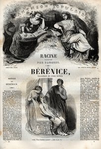 Berenice tragedie i fem akter - gravering i "" Works of Jean Racine"" illustrert av Pauquet og notis av Emile de La Bedolliere - 1851
