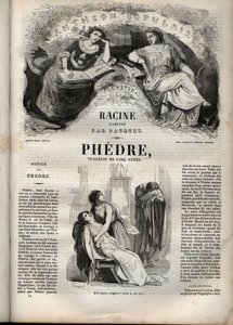 Phedre, by Jean Racine (1639-1699 - engraving in “” Works of Jean Racine”” illustrated by Pauquet and notice by Emile de La Bedolliere - 1851