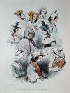Hodeplagg av burgundiske bønder, fra boken 