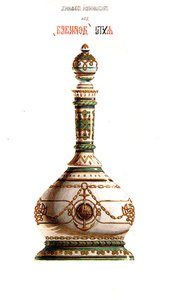 Design for en karaffel, for bruk på Alexander IIs keiserlige yacht Derzhava