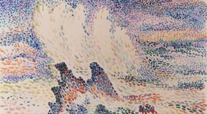 Study of Waves (watercolor on paper)   1315275   no       norwegian Successfully Translated  Original: View of the Arsenal, the port Saint Paul and the quai des Célestins in Paris, 1730s. Translat: View of the Arsenal, the port Saint Paul and the quai des  av Hippolyte Petitjean