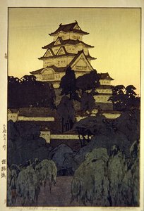 Kveldsutsikt over Himeji-slottet av Hiroshi Yoshida
