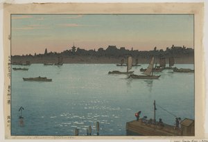 Sumida River - Afternoon, fra serien, Twelve Scenes of Tokyo, Taisho-tiden av Hiroshi Yoshida
