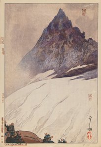 Yarigatake A (treblokktrykk på papir) av Hiroshi Yoshida