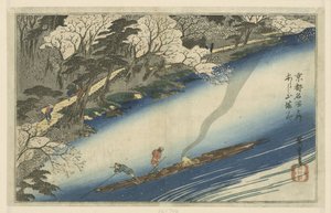 Arashiyama Inn Arashiyama Manka Bellow m de paaats i Kyoto Kyoto Meisho no Uchi av Hiroshige (I) , Utagawa