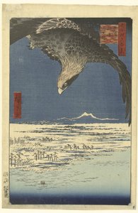 Jumantsubo-sletten ved Susaki nær Fukagawa Fukagawa Susaki Jumantsubo (tittel på objekt) One Hundred Famous Views of Edo (serietittel) Meisho Edo hyakkei (serietittel på objekt) av Hiroshige (I) , Utagawa