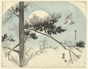 Gjøk og furutre av Hiroshige (I) , Utagawa