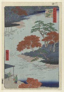 Tempelområdet til Akiba-helligdommen i Ukiji Ukiji Akiba no keidai (tittel på objekt) Hundre kjente ansikter på Edo (serietittel) Meisho Edo hyakkei (serietittel på objekt) av Hiroshige (I) , Utagawa