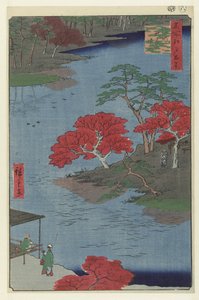 Tempelområdet til Akiba-helligdommen i Ukiji Ukiji Akiba no keidai (tittel på objekt) Hundre kjente ansikter på Edo (serietittel) Meisho Edo hyakkei (serietittel på objekt) av Hiroshige (I) , Utagawa